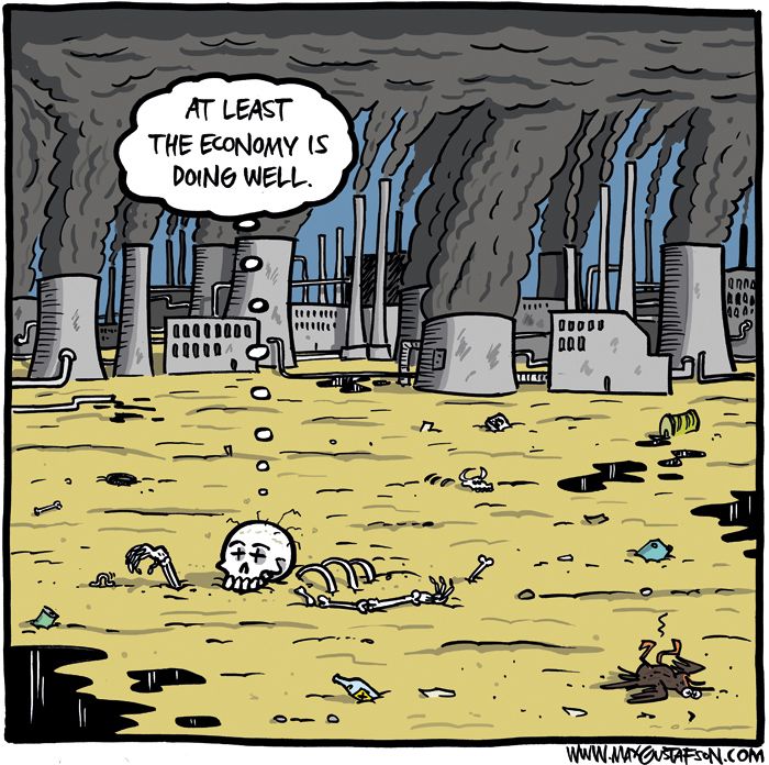 cartoon het gaat goed met de economie
