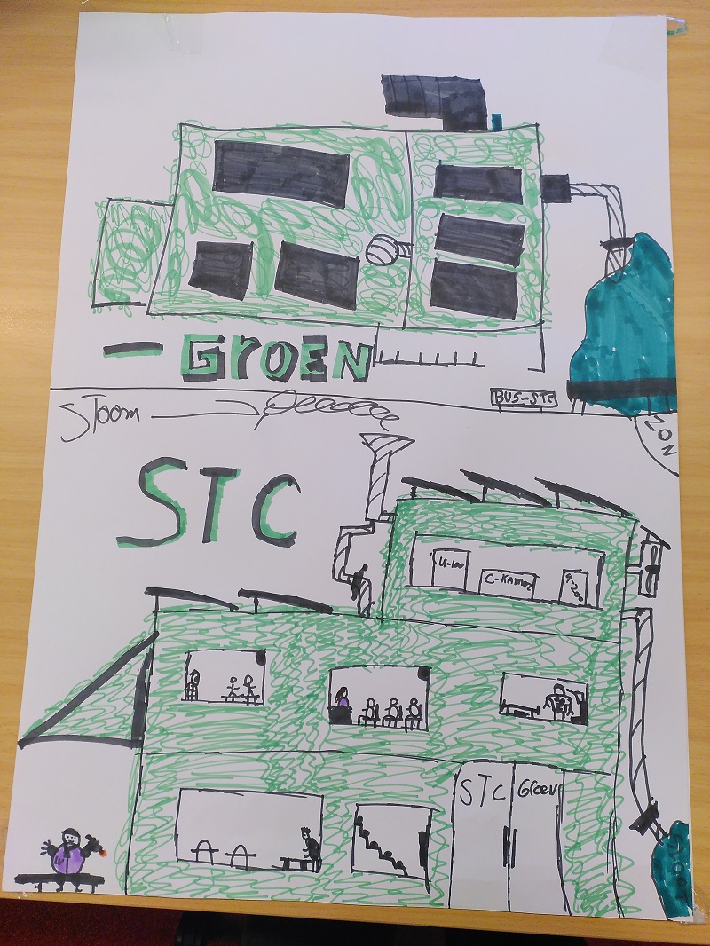 poster met ontwerp groene school
