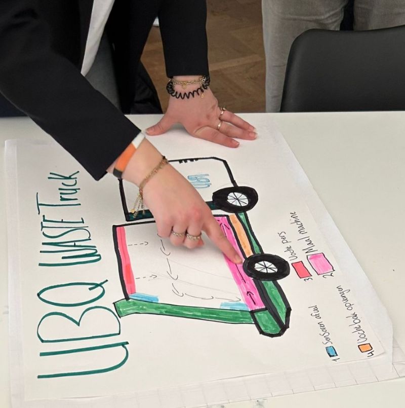 papierschets UBQ waste truck