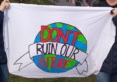 spandoek klimaatdemonstratie